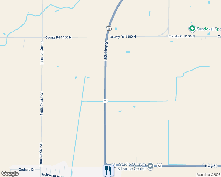 map of restaurants, bars, coffee shops, grocery stores, and more near in Sandoval