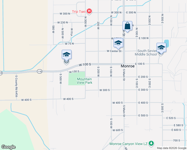 map of restaurants, bars, coffee shops, grocery stores, and more near 240 West 200 South in Monroe