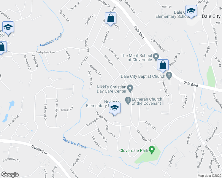 map of restaurants, bars, coffee shops, grocery stores, and more near 14909 Cordell Avenue in Woodbridge