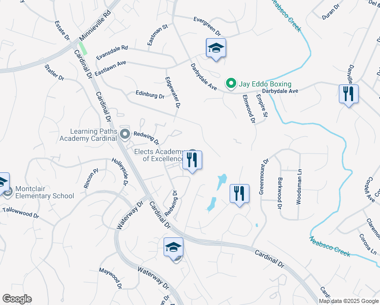 map of restaurants, bars, coffee shops, grocery stores, and more near 4410 Torrence Place in Woodbridge