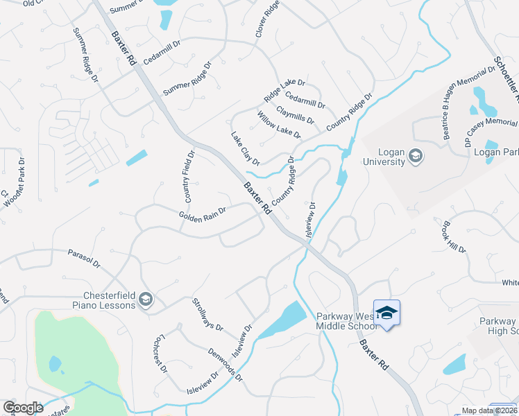 map of restaurants, bars, coffee shops, grocery stores, and more near 2149 Courtleigh Lane in Chesterfield