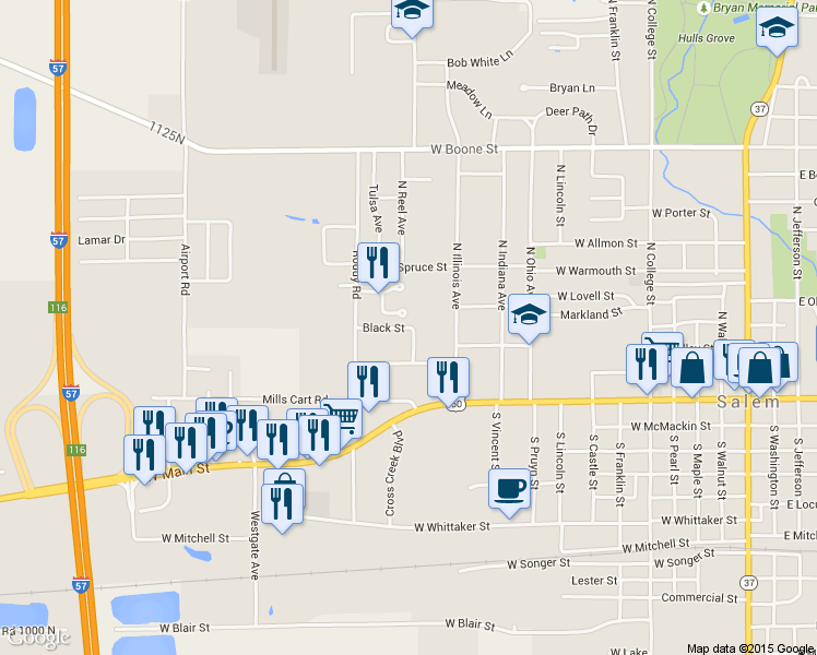 map of restaurants, bars, coffee shops, grocery stores, and more near 85 Glenwood Acres in Salem