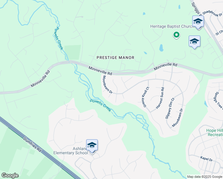 map of restaurants, bars, coffee shops, grocery stores, and more near 5920 Moonbeam Drive in Woodbridge
