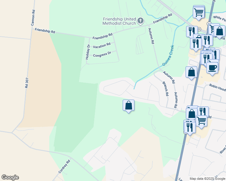 map of restaurants, bars, coffee shops, grocery stores, and more near 20128 Greythorne Lane in Millsboro