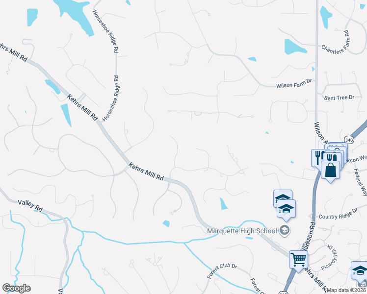 map of restaurants, bars, coffee shops, grocery stores, and more near 2240 Dunhill Way Court in Chesterfield