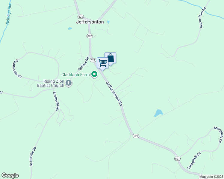 map of restaurants, bars, coffee shops, grocery stores, and more near 5253 Jeffersonton Road in Jeffersonton