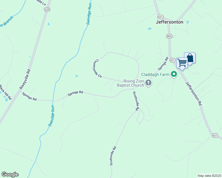 map of restaurants, bars, coffee shops, grocery stores, and more near 5257 Countryside Circle in Jeffersonton