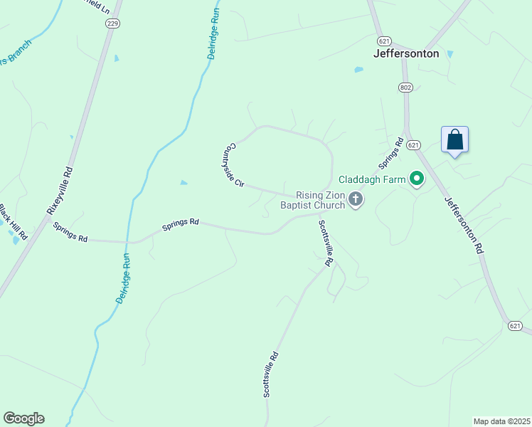 map of restaurants, bars, coffee shops, grocery stores, and more near 5257 Countryside Circle in Jeffersonton