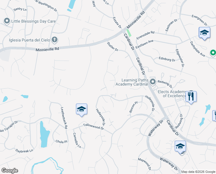 map of restaurants, bars, coffee shops, grocery stores, and more near 4521 Edsall Drive in Woodbridge