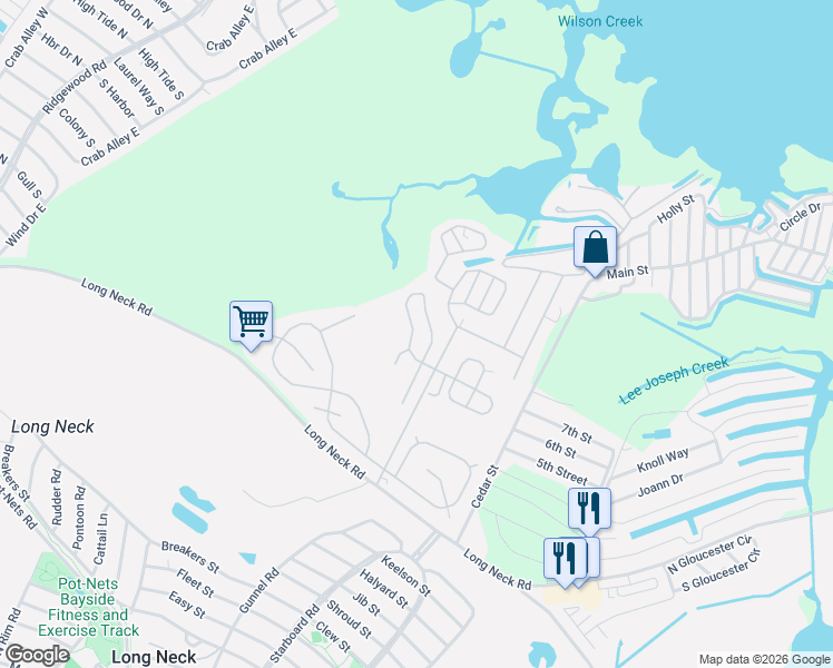 map of restaurants, bars, coffee shops, grocery stores, and more near 34982 Tugboat Court in Millsboro