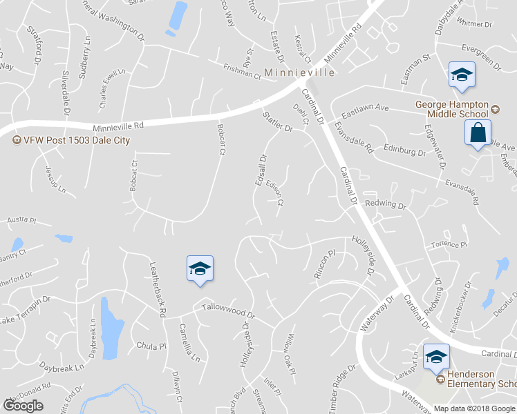 map of restaurants, bars, coffee shops, grocery stores, and more near 4511 Edsall Drive in Woodbridge