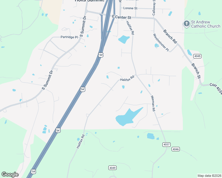 map of restaurants, bars, coffee shops, grocery stores, and more near County Road 4039 in Holts Summit