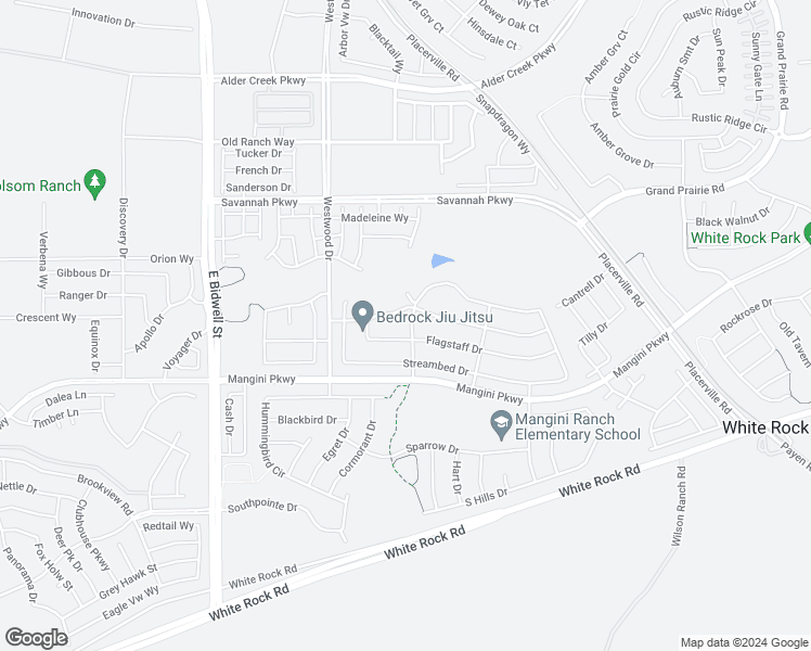 map of restaurants, bars, coffee shops, grocery stores, and more near 3409 Rock Hearth Drive in Folsom