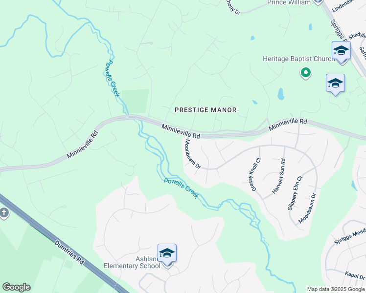 map of restaurants, bars, coffee shops, grocery stores, and more near 5945 Moonbeam Drive in Woodbridge