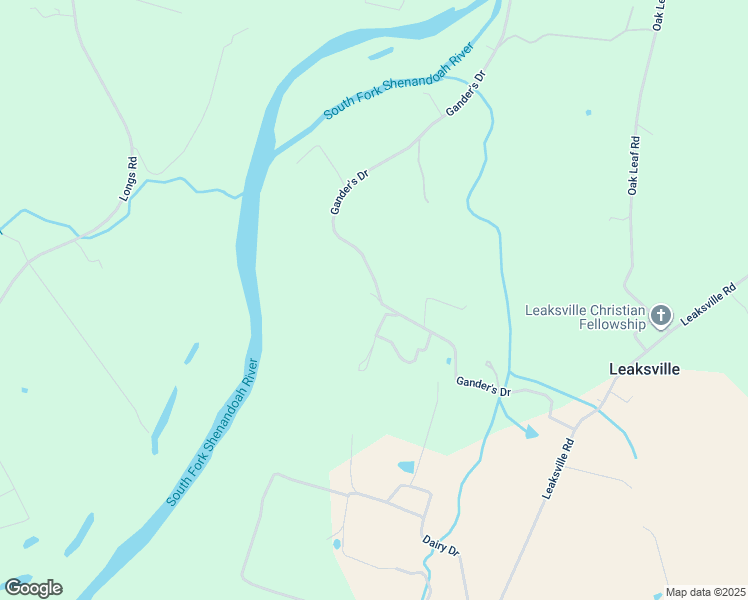 map of restaurants, bars, coffee shops, grocery stores, and more near 1442 Gander's Drive in Luray