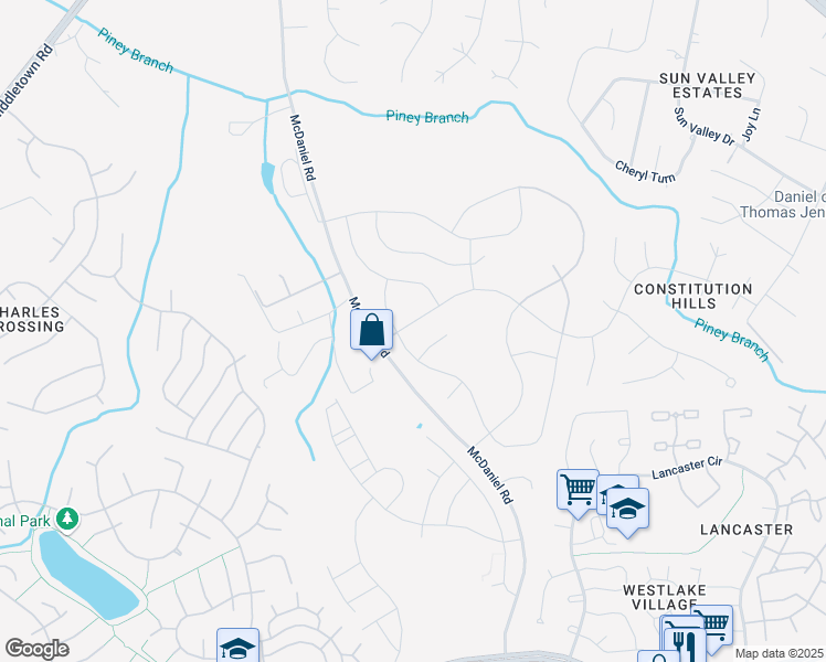 map of restaurants, bars, coffee shops, grocery stores, and more near 10743 Constitution Drive in Waldorf