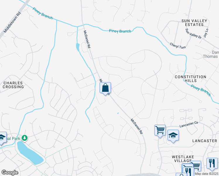 map of restaurants, bars, coffee shops, grocery stores, and more near 10734 Constitution Drive in Waldorf