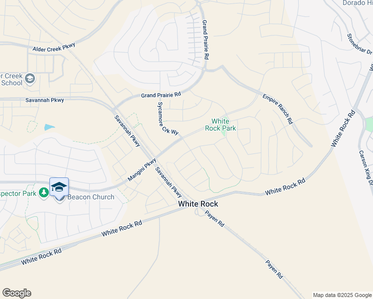 map of restaurants, bars, coffee shops, grocery stores, and more near 4818 Rockrose Drive in Folsom