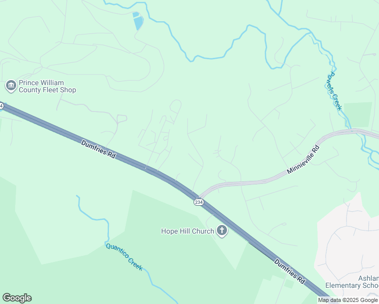 map of restaurants, bars, coffee shops, grocery stores, and more near 14927 Dumfries Road in Manassas