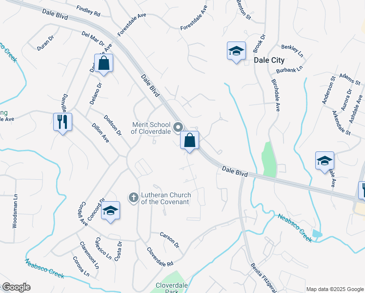 map of restaurants, bars, coffee shops, grocery stores, and more near 3513 Cranmer Mews in Woodbridge