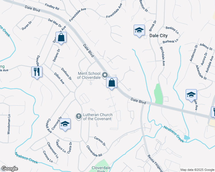 map of restaurants, bars, coffee shops, grocery stores, and more near 3513 Cranmer Mews in Woodbridge