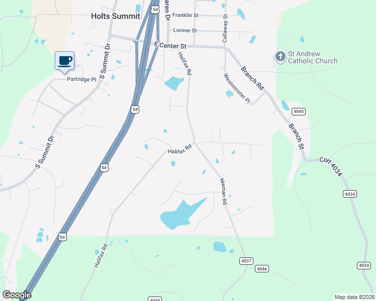 map of restaurants, bars, coffee shops, grocery stores, and more near 789-899 County Road 4039 in Holts Summit
