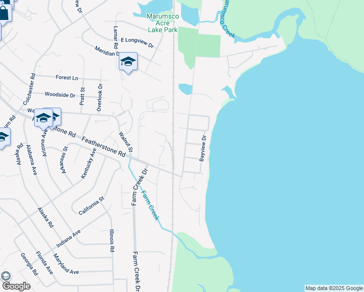 map of restaurants, bars, coffee shops, grocery stores, and more near 14710 Featherstone Road in Woodbridge