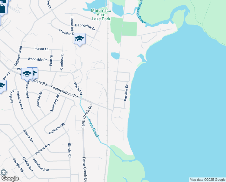map of restaurants, bars, coffee shops, grocery stores, and more near 14710 Featherstone Road in Woodbridge