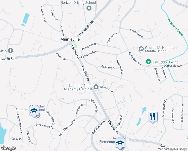 map of restaurants, bars, coffee shops, grocery stores, and more near 4524 Canary Court in Woodbridge