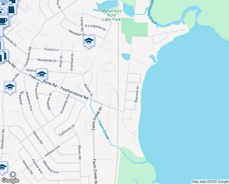 map of restaurants, bars, coffee shops, grocery stores, and more near in Woodbridge