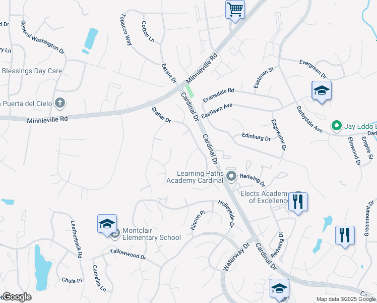 map of restaurants, bars, coffee shops, grocery stores, and more near 4684 Abbott Court in Woodbridge