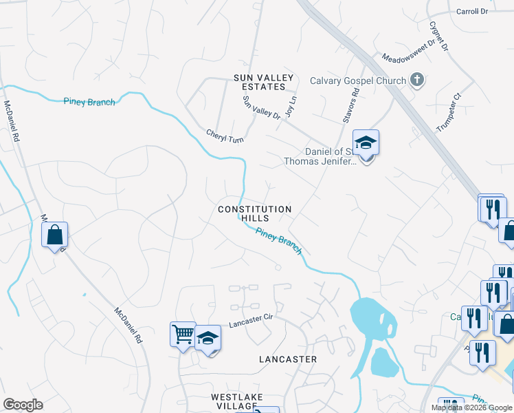 map of restaurants, bars, coffee shops, grocery stores, and more near 3101 Declaration Court South in Waldorf