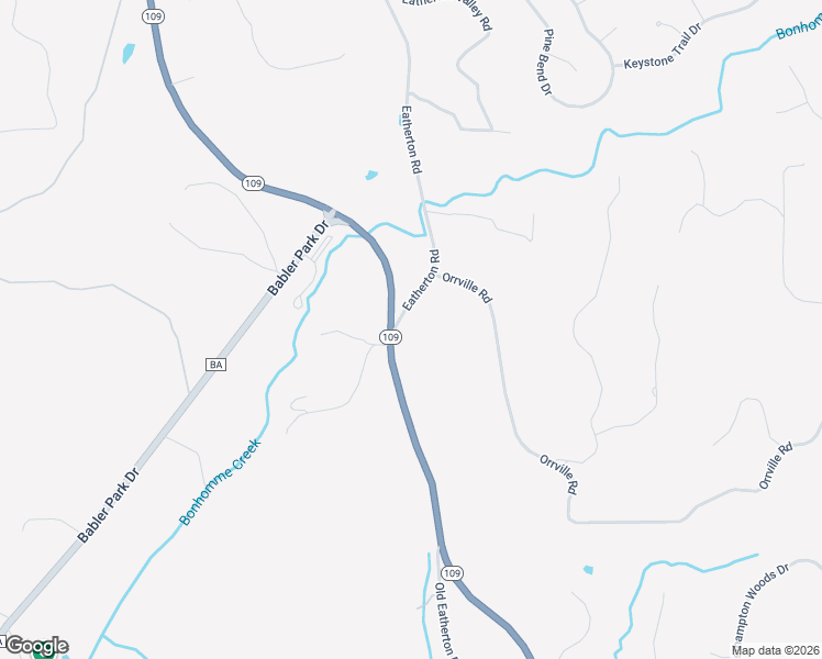 map of restaurants, bars, coffee shops, grocery stores, and more near 650 Missouri 109 in Wildwood