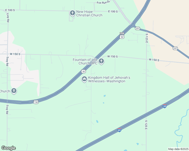 map of restaurants, bars, coffee shops, grocery stores, and more near 1670 South 75 East in Washington
