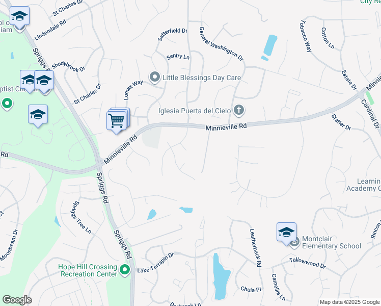 map of restaurants, bars, coffee shops, grocery stores, and more near 5300 Macomb Court in Woodbridge