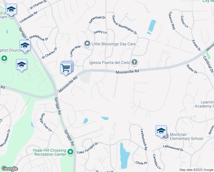 map of restaurants, bars, coffee shops, grocery stores, and more near 5300 Macomb Court in Woodbridge