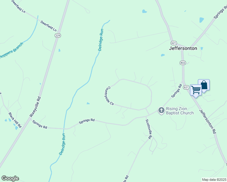 map of restaurants, bars, coffee shops, grocery stores, and more near 5426 Countryside Cir in Jeffersonton