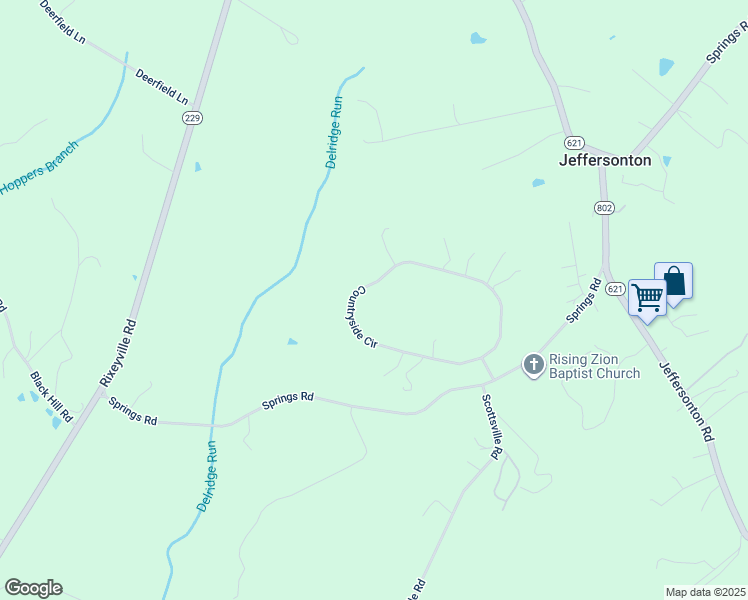map of restaurants, bars, coffee shops, grocery stores, and more near 5426 Countryside Cir in Jeffersonton