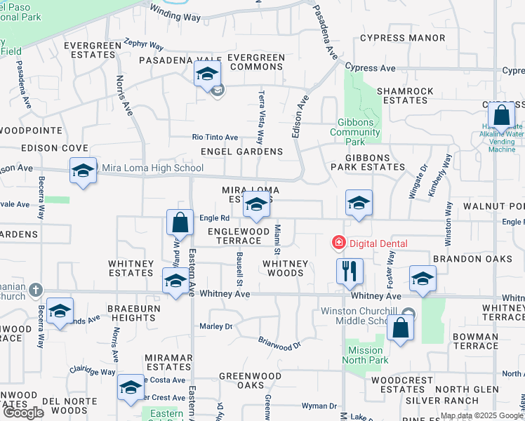 map of restaurants, bars, coffee shops, grocery stores, and more near 4413 Engle Road in Sacramento