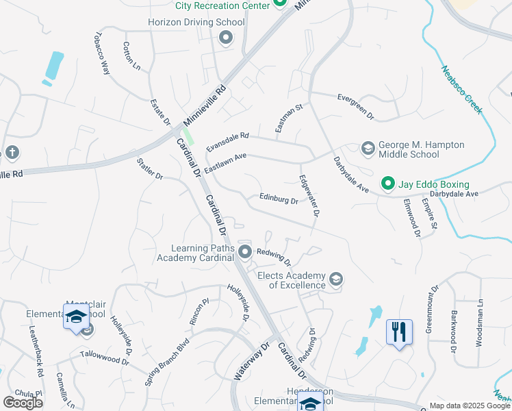 map of restaurants, bars, coffee shops, grocery stores, and more near 4526 Evansdale Road in Woodbridge