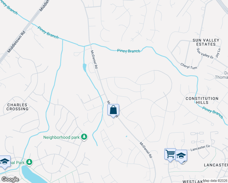 map of restaurants, bars, coffee shops, grocery stores, and more near 2870 Sweetbay Street in Waldorf