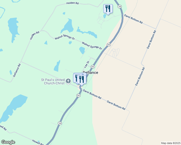 map of restaurants, bars, coffee shops, grocery stores, and more near in New Melle