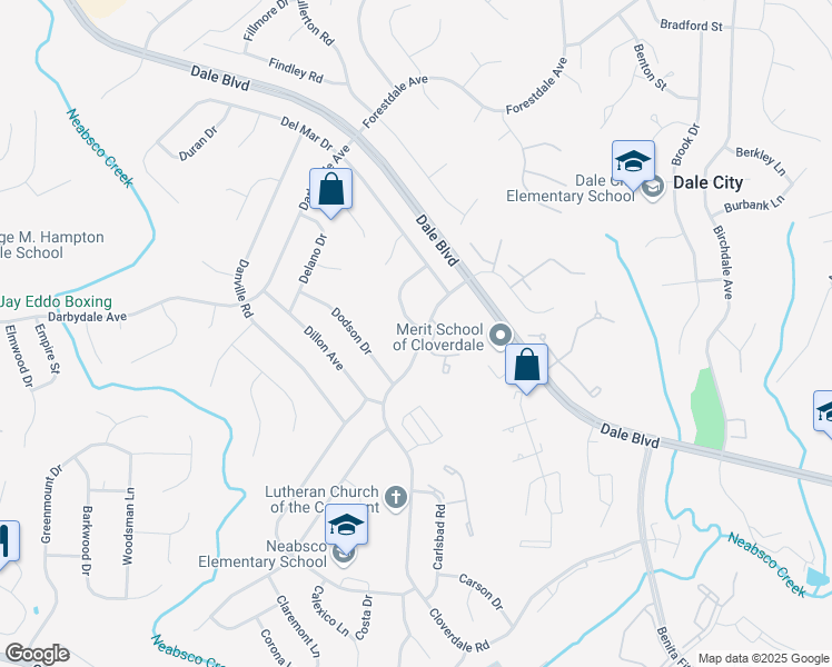 map of restaurants, bars, coffee shops, grocery stores, and more near 14724 Dunbar Lane in Woodbridge