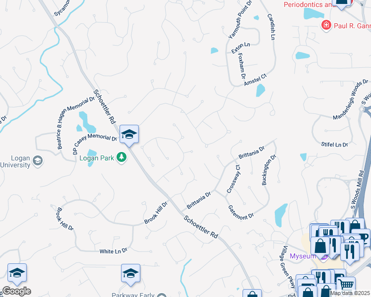 map of restaurants, bars, coffee shops, grocery stores, and more near 1802 Autumn Glen Court in Chesterfield
