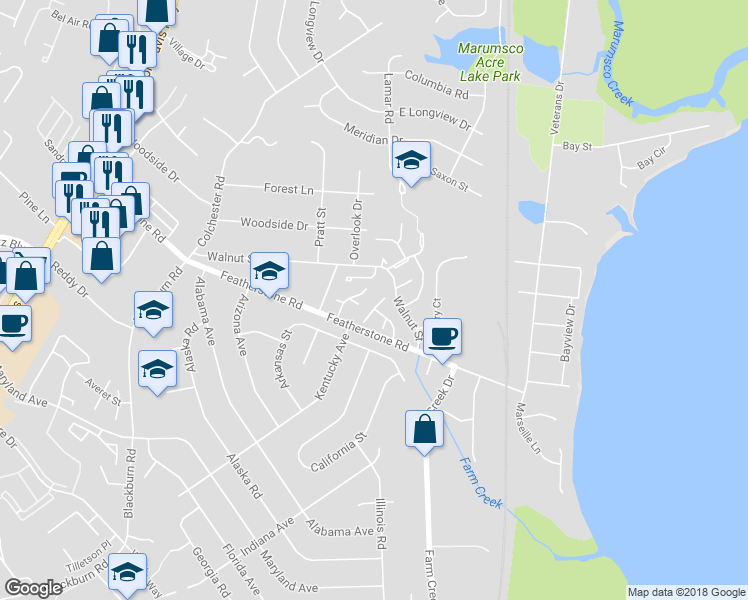 map of restaurants, bars, coffee shops, grocery stores, and more near 14737 Tamarack Place in Woodbridge