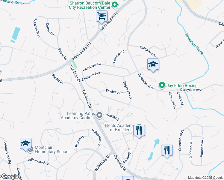 map of restaurants, bars, coffee shops, grocery stores, and more near 4514 Edinburg Drive in Woodbridge
