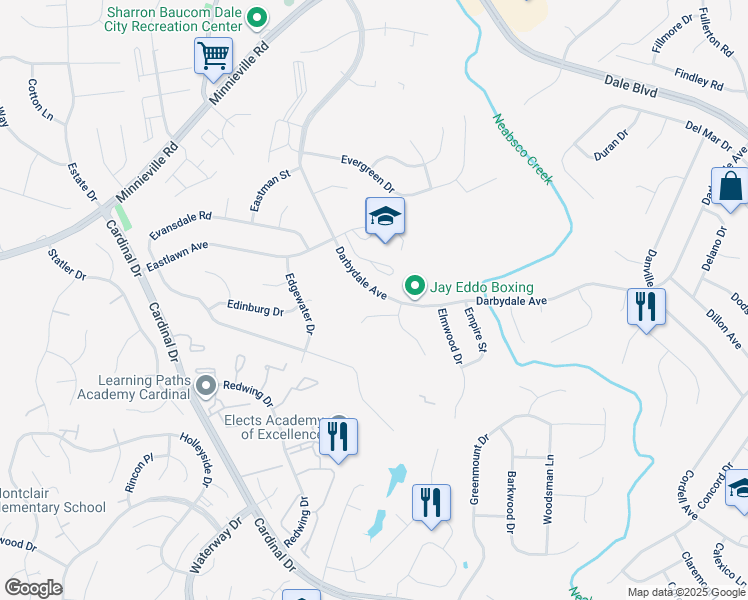 map of restaurants, bars, coffee shops, grocery stores, and more near 14791 Darbydale Avenue in Woodbridge