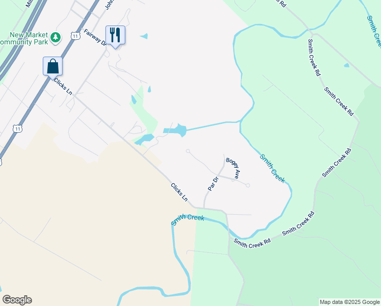 map of restaurants, bars, coffee shops, grocery stores, and more near 1 Tee Court in New Market