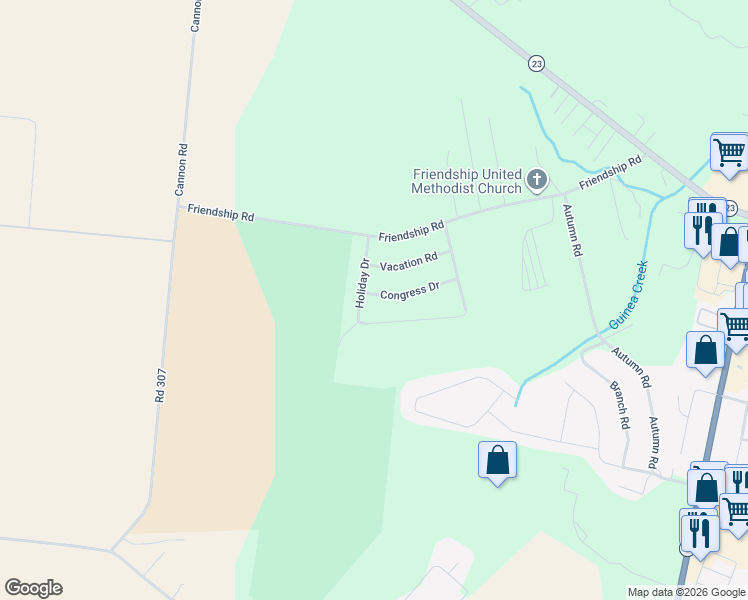map of restaurants, bars, coffee shops, grocery stores, and more near 30996 Congress Drive in Millsboro