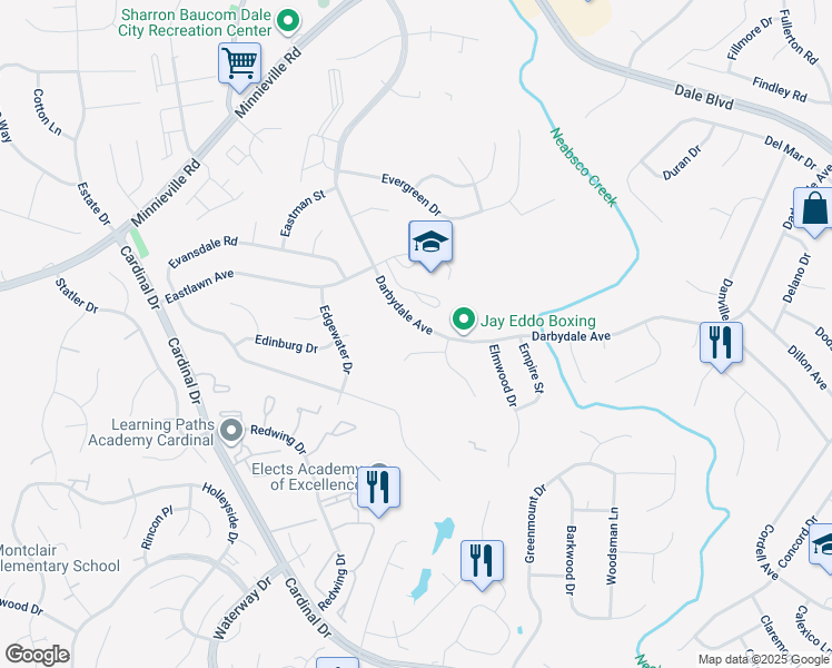 map of restaurants, bars, coffee shops, grocery stores, and more near 14793 Darbydale Avenue in Woodbridge